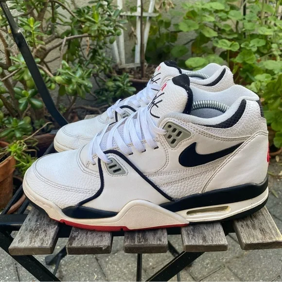 Nike Air Flight 89 'White Black' Sneakers Men's Size 9 Basketball DB5918-100 - Picture 1 of 15